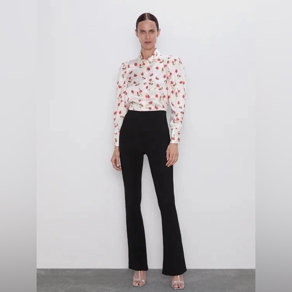 🦋 BLOGGERS FAVORITE 🦋 ZARA FLORAL PRINT PUFF-SLEEVE BLOUSE SHIRT SIZE M - Picture 10 of 15